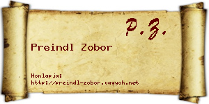 Preindl Zobor névjegykártya